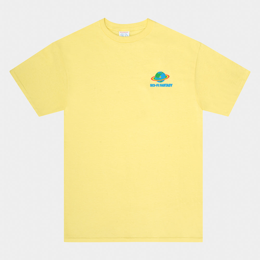 Front of Sci-Fi Fantasy Zen Meditation Pale Yellow T-Shirt