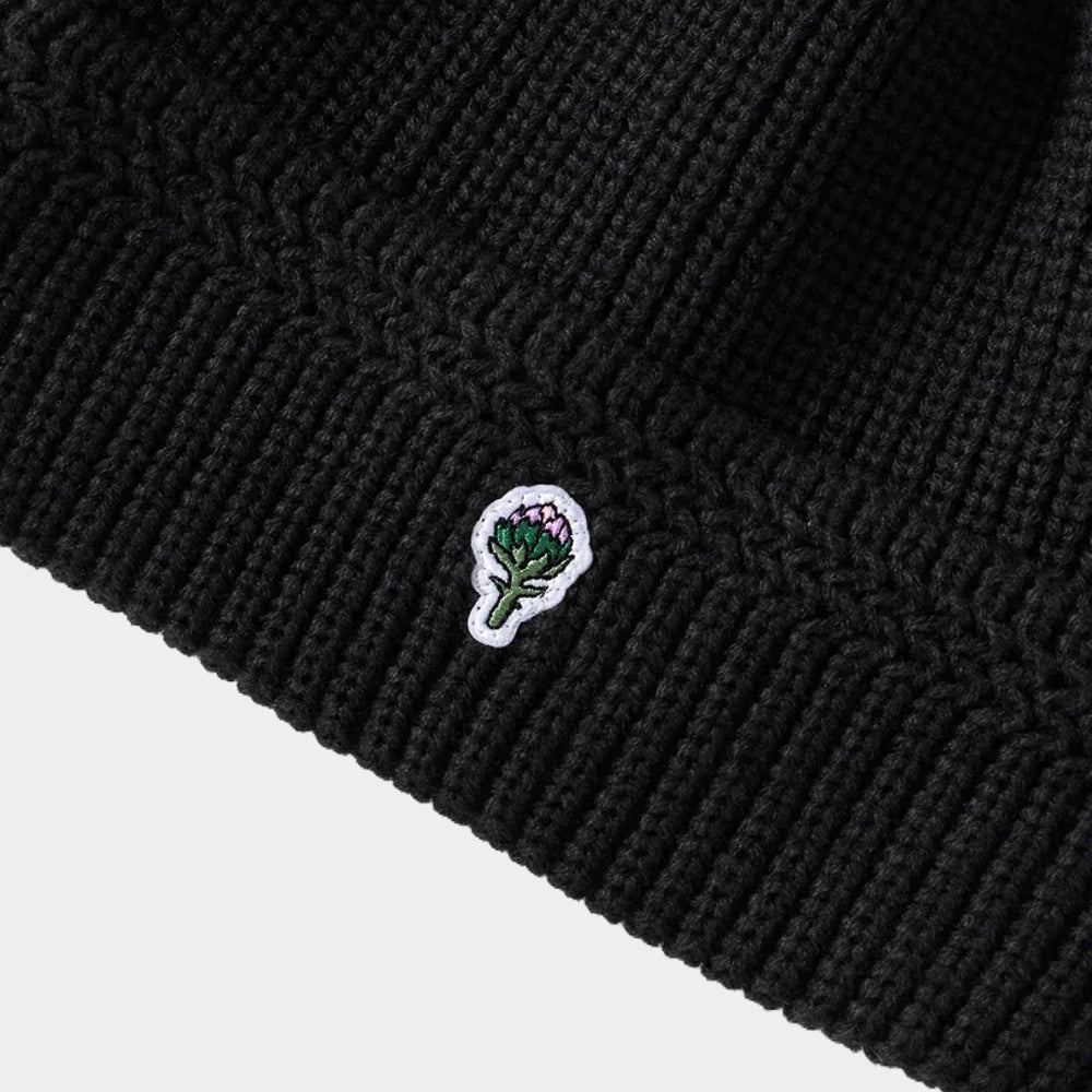 Service Works Artichoke Black Wool Beanie Embroidered Patch