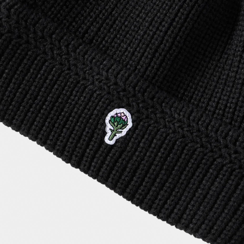 Service Works Artichoke Black Wool Beanie Embroidered Patch