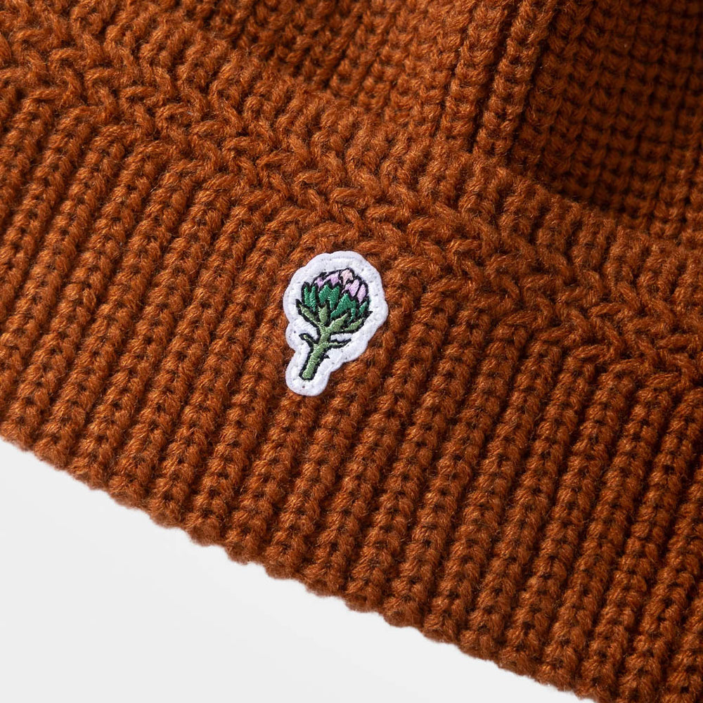 Service Works Artichoke Burnt Orange Wool Beanie Embroidered Patch