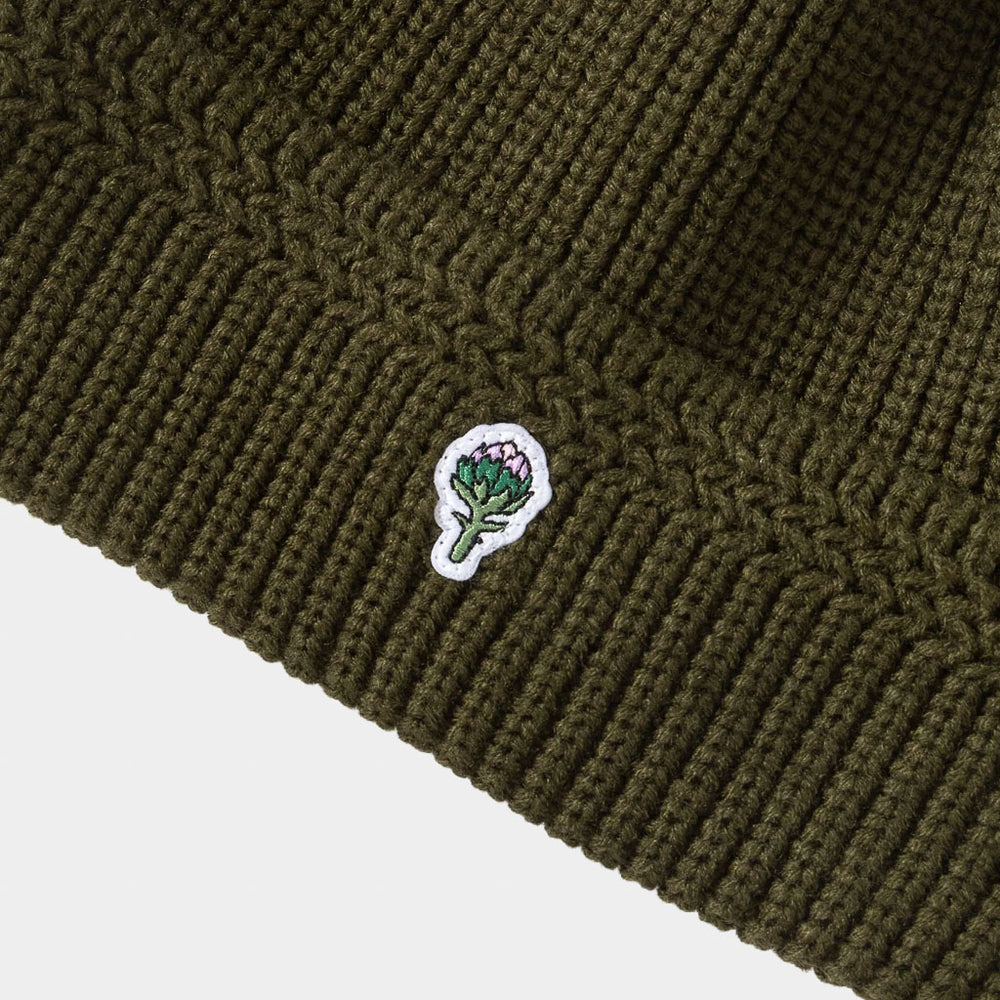 Service Works Artichoke Olive Wool Beanie Embroidered Patch