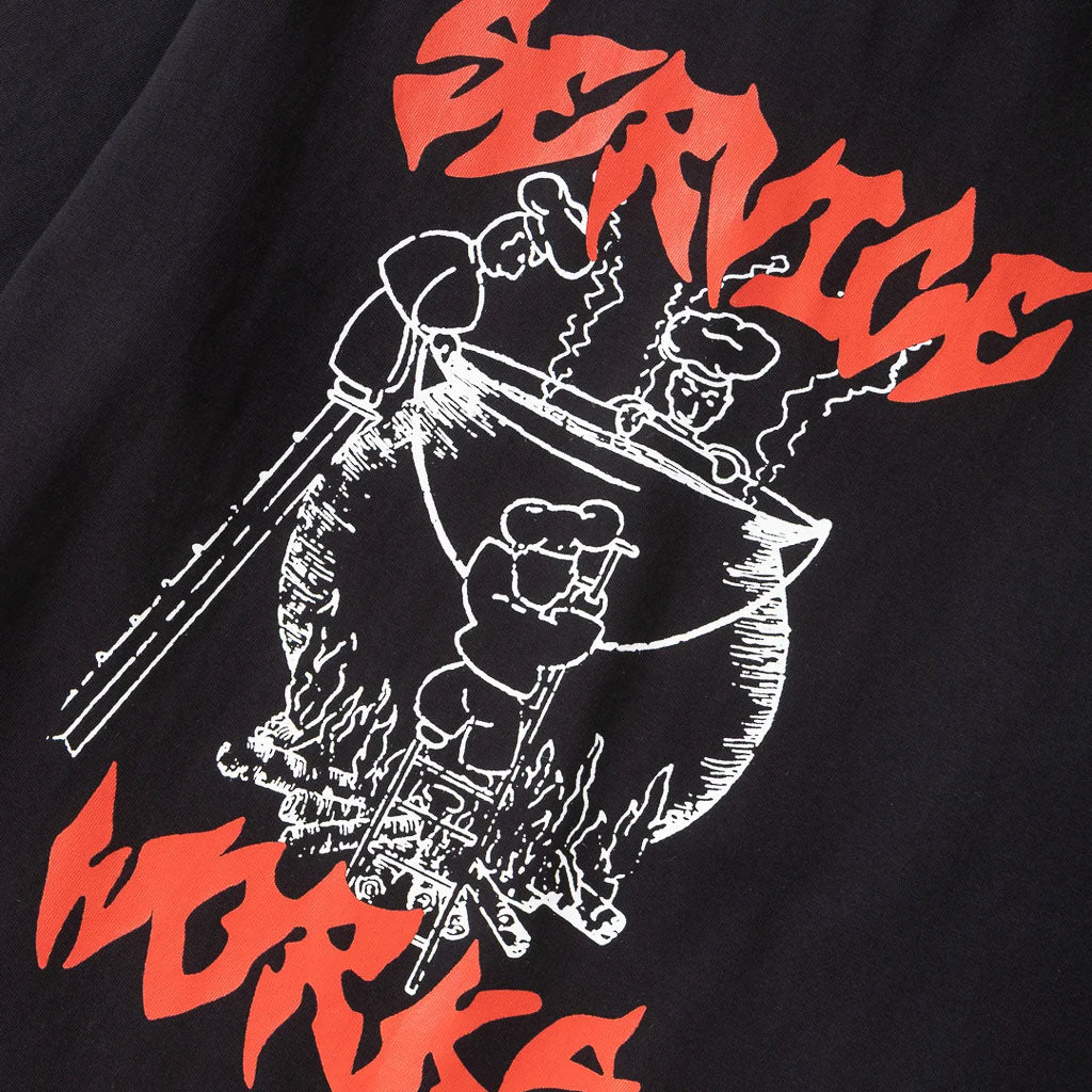 Front Print Of Service Works Boiling Point Black Long Sleeve T-Shirt