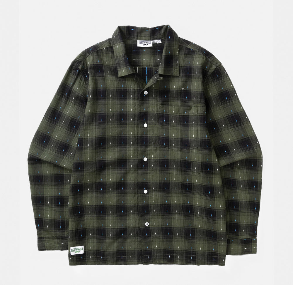 Olive Green Service Works Drag Stitch Resort Long Sleeve Shirt