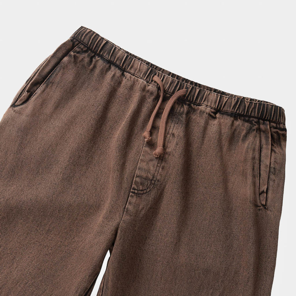 Elasticated Waist Of Service Works Umber Brown Over Dyed Denim Easy Chef Pants 