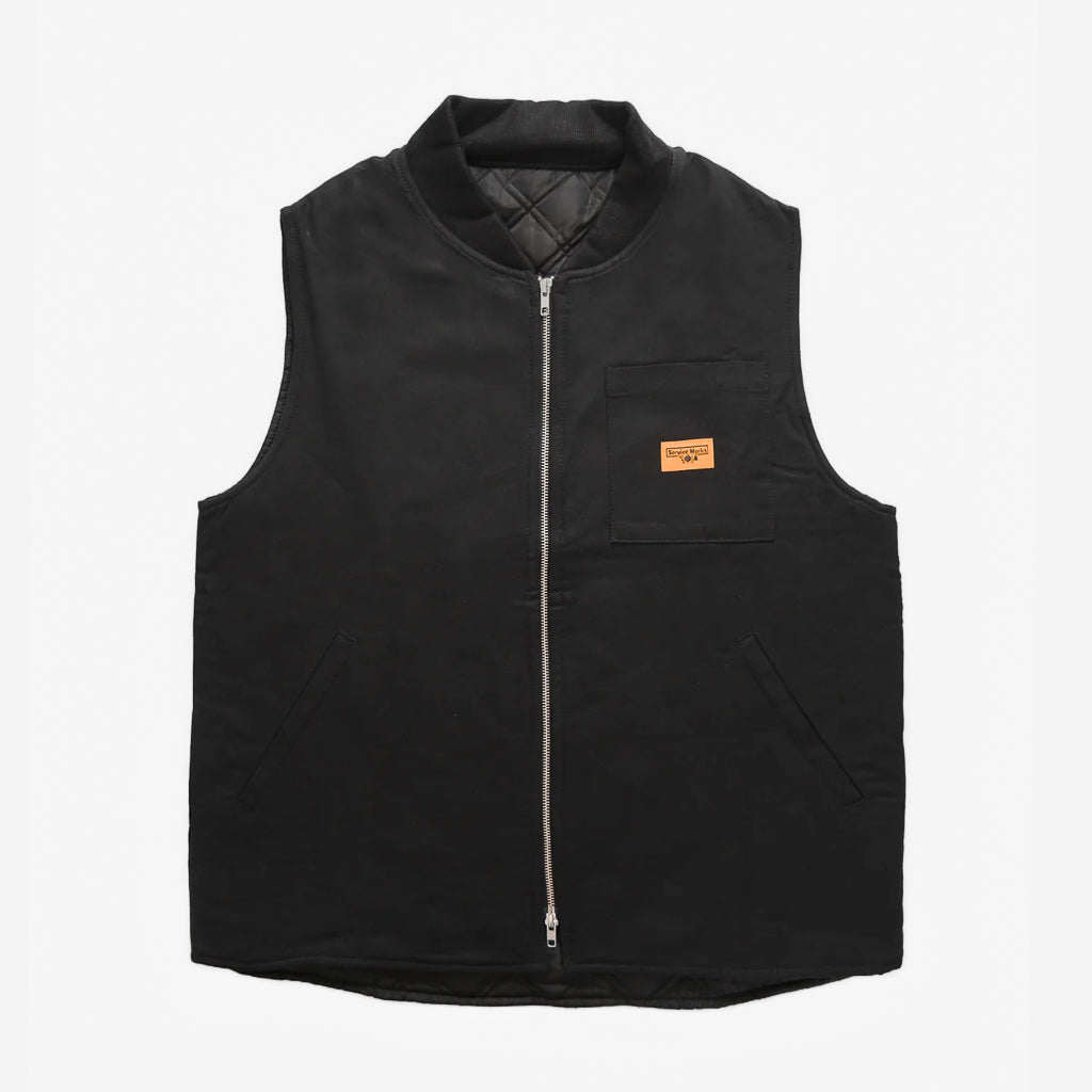 Service Works Black Padded Canvas Work Vest