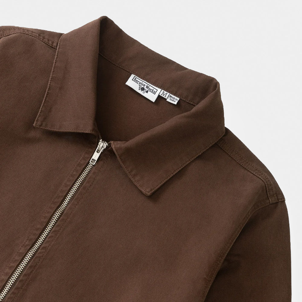Collar Of Service Works Brown Twill Work Jacket