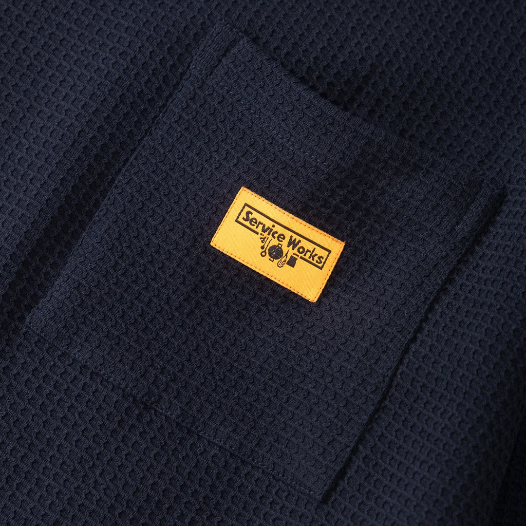 Pocket Of Service Works Navy And Blue Waffle Contrast Thermal Long Sleeve T-Shirt