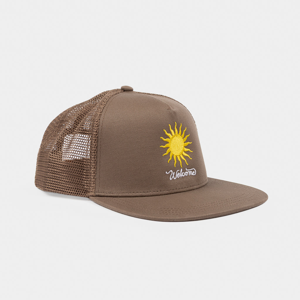 Welcome Skate Store Sun Walnut Brown Mesh Cap