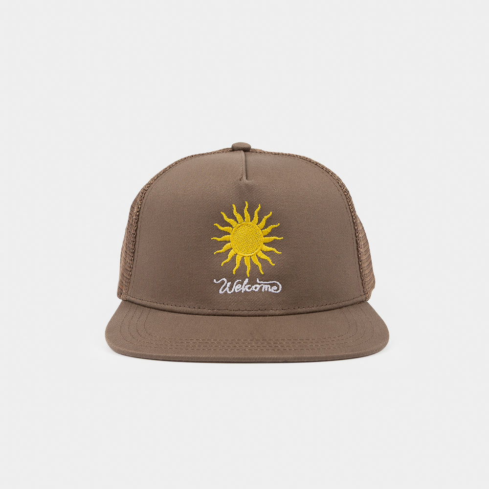 Welcome Skate Store Sun Walnut Brown Mesh Cap