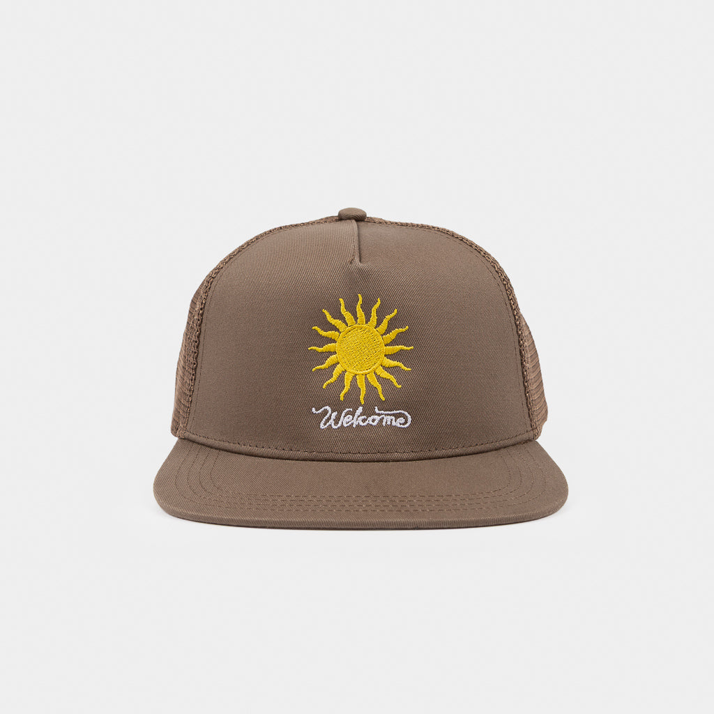 Welcome Skate Store Sun Walnut Brown Mesh Cap