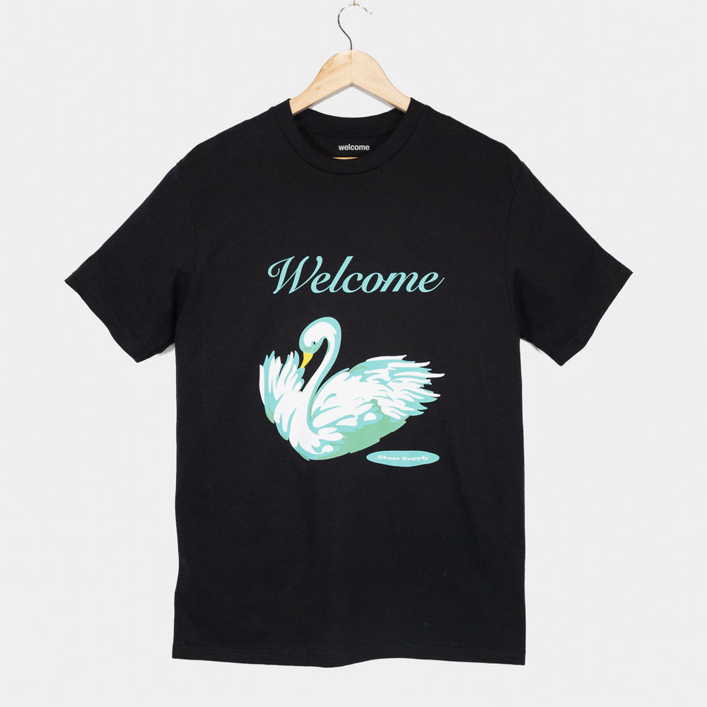 Welcome Skate Store Swan Black T-Shirt