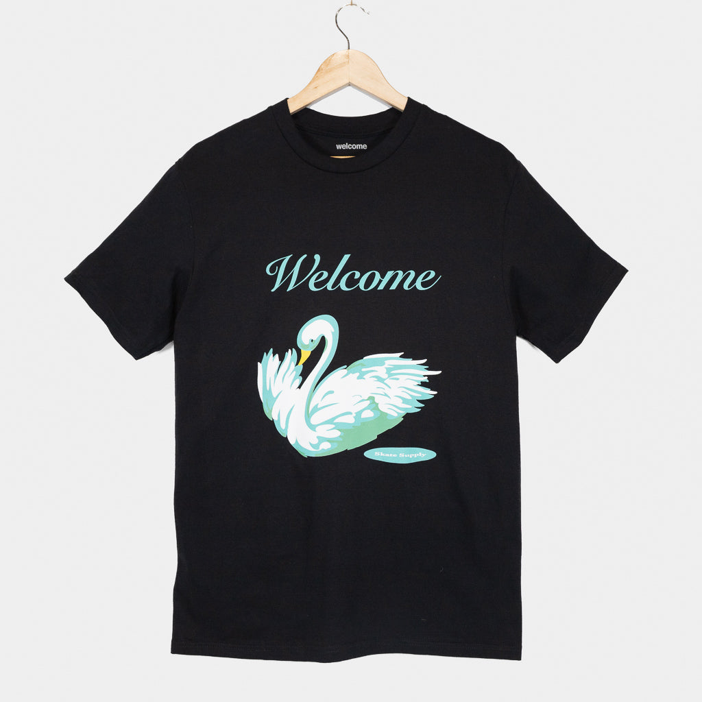 Welcome Skate Store Swan Black T-Shirt