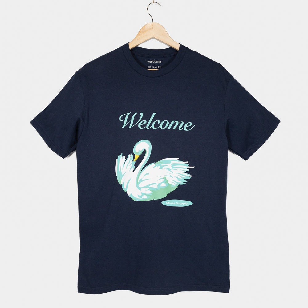Welcome Skate Store Swan Navy T-Shirt