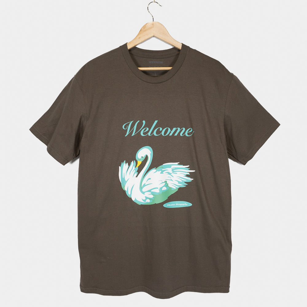 Welcome Skate Store Swan Olive Green T-Shirt