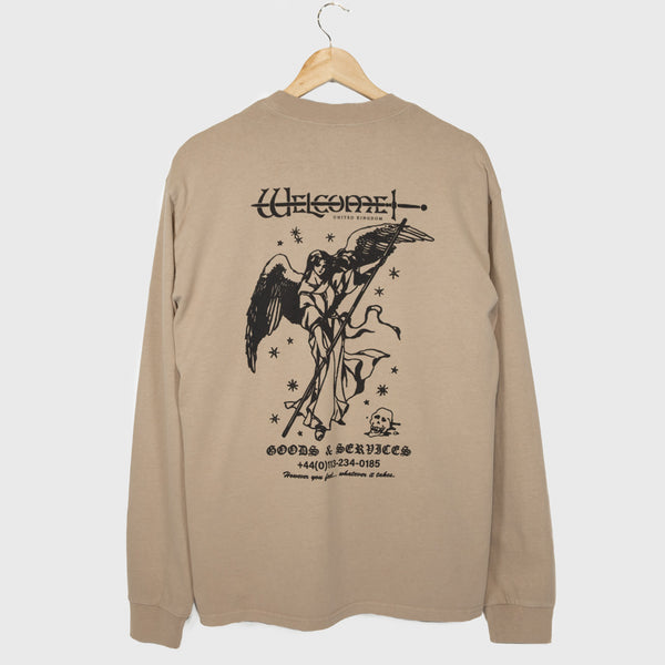 Welcome Skate Store - Swordy Longsleeve T-Shirt - Khaki