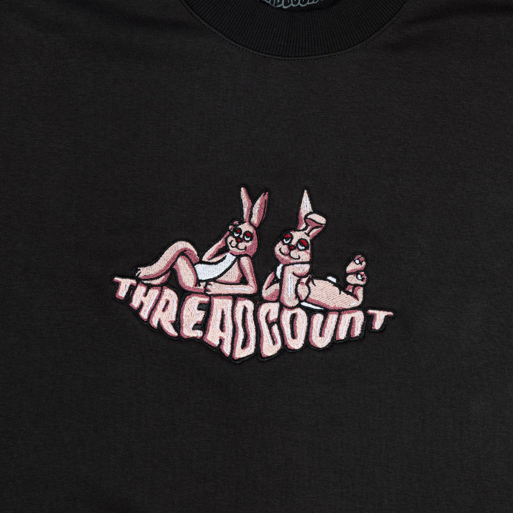 Threadcount Rabbit Coal Black Crewneck Sweatshirt