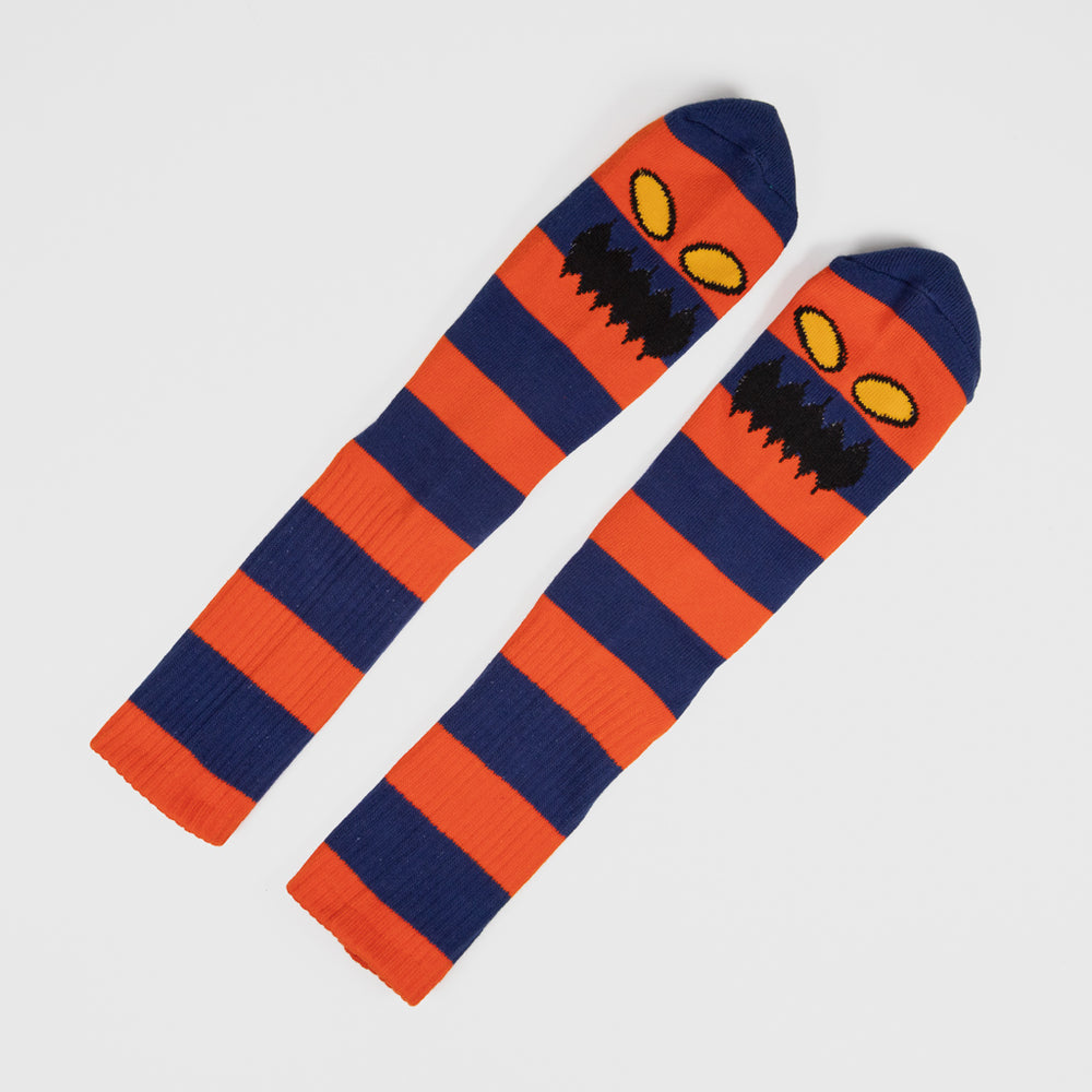 Toy Machine Dark Orange And Navy Monster Big Stripe Socks 