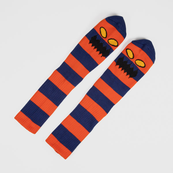 Toy Machine - Monster Big Stripe Socks - Dark Orange / Navy