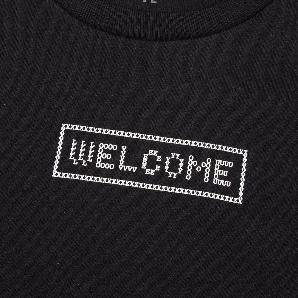 Welcome Skate Store Typo Kids Black T-Shirt Front Print
