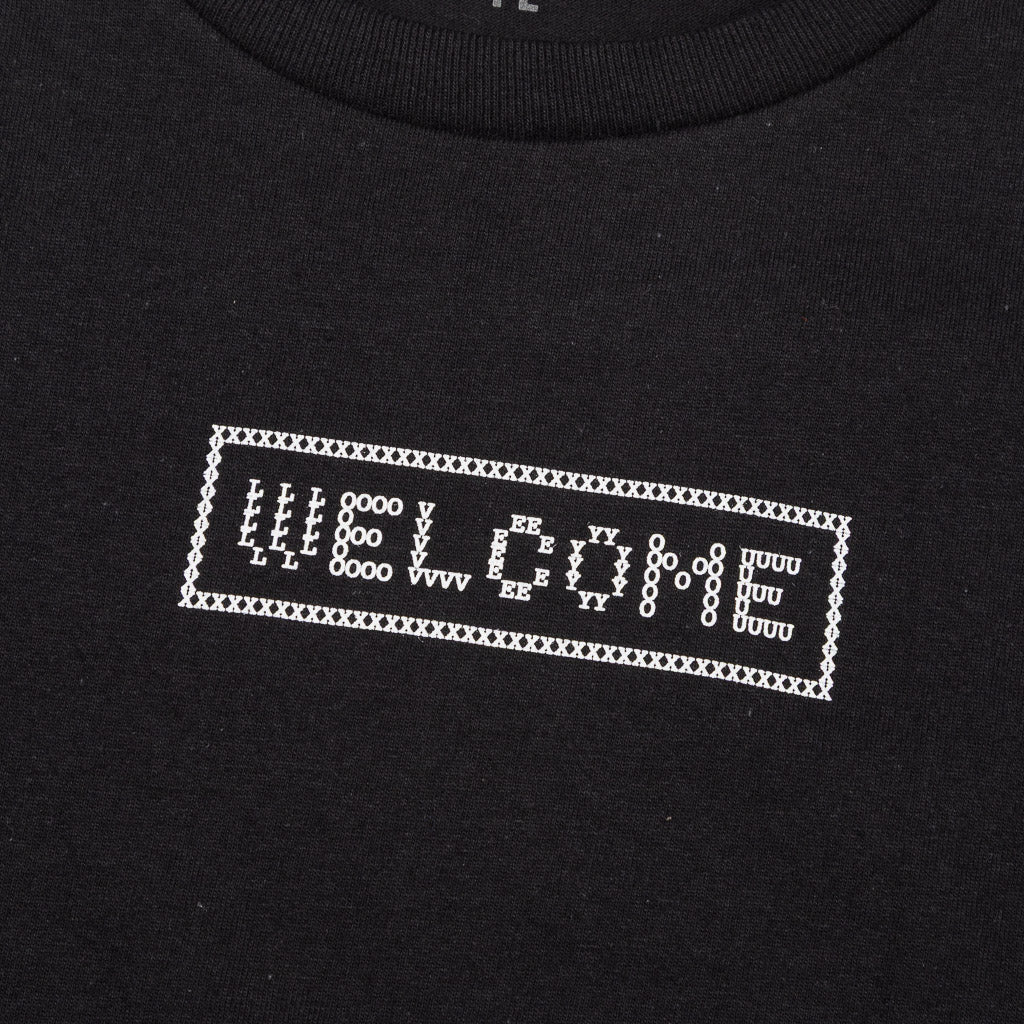 Welcome Skate Store Typo Kids Black T-Shirt Front Print