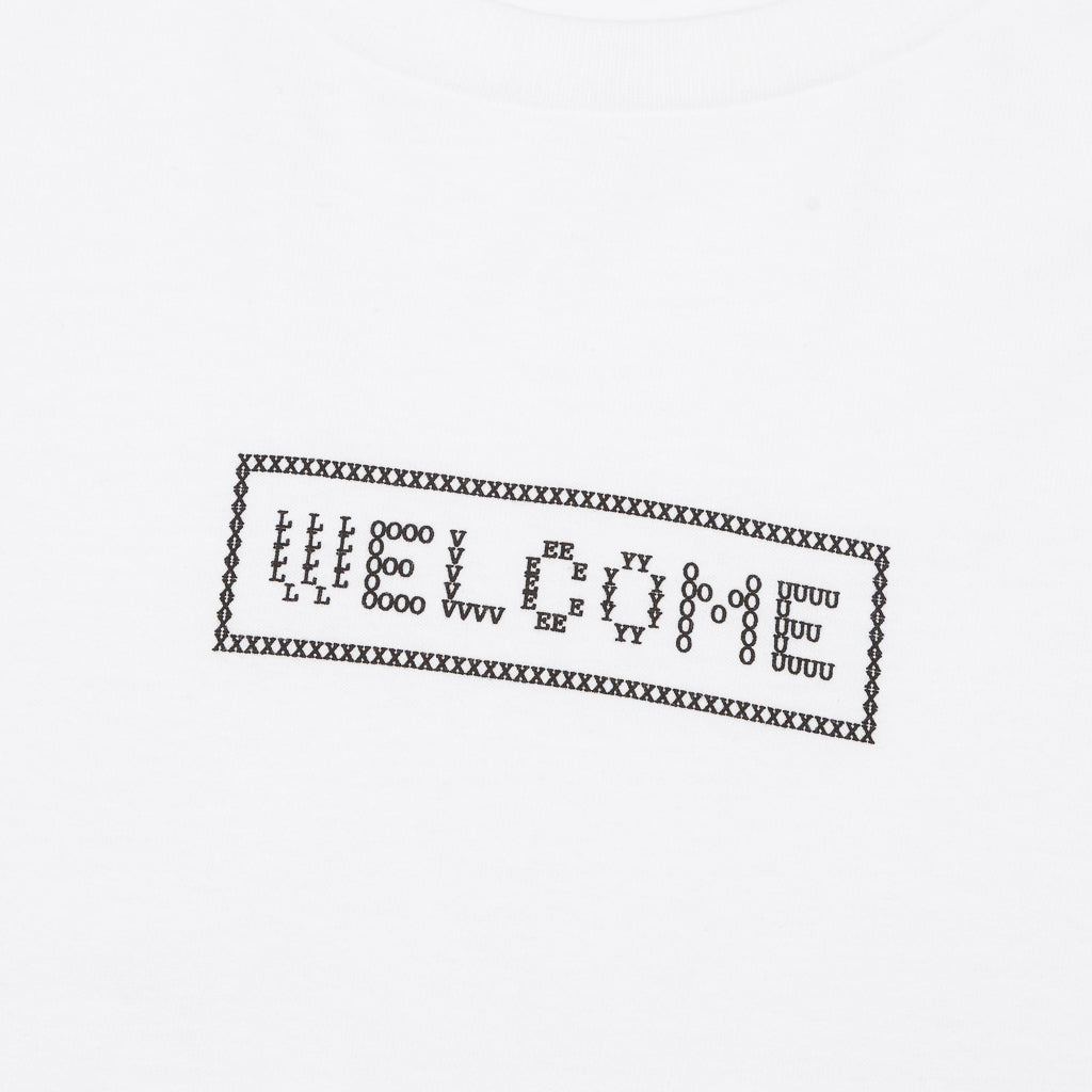 Welcome Skate Store Typo Kids White T-Shirt Front Print