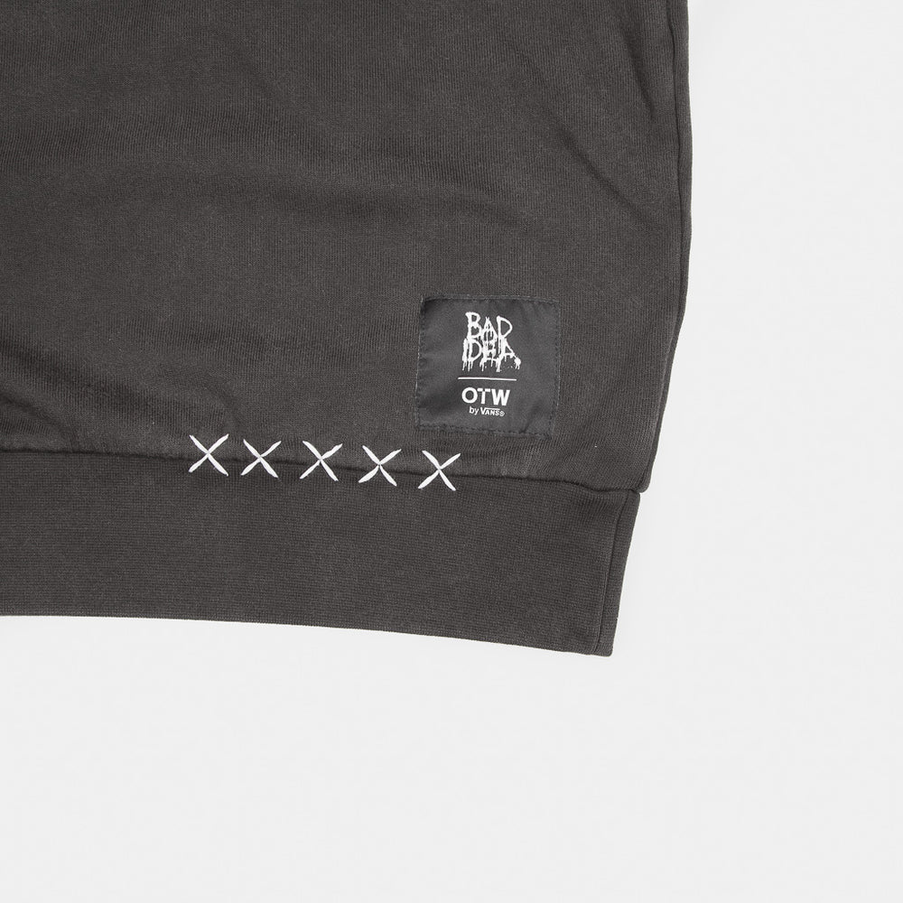 Hem Detail Of Vans OTW Bad Idea By CHITO Collaboration Black Crewneck Sweatshirt