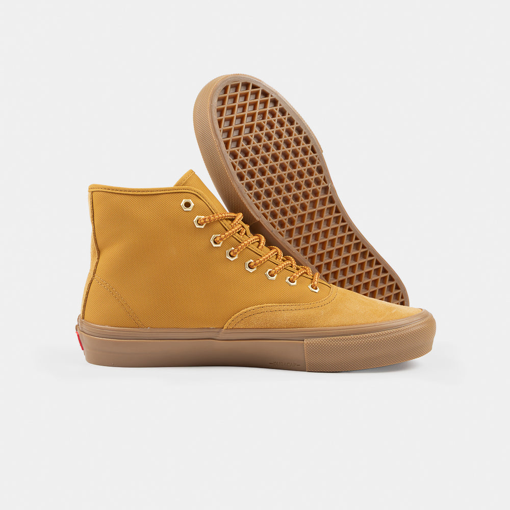 Vans Tan Brown Suede And Cordura Canvas Skate Authentic High Shoes
