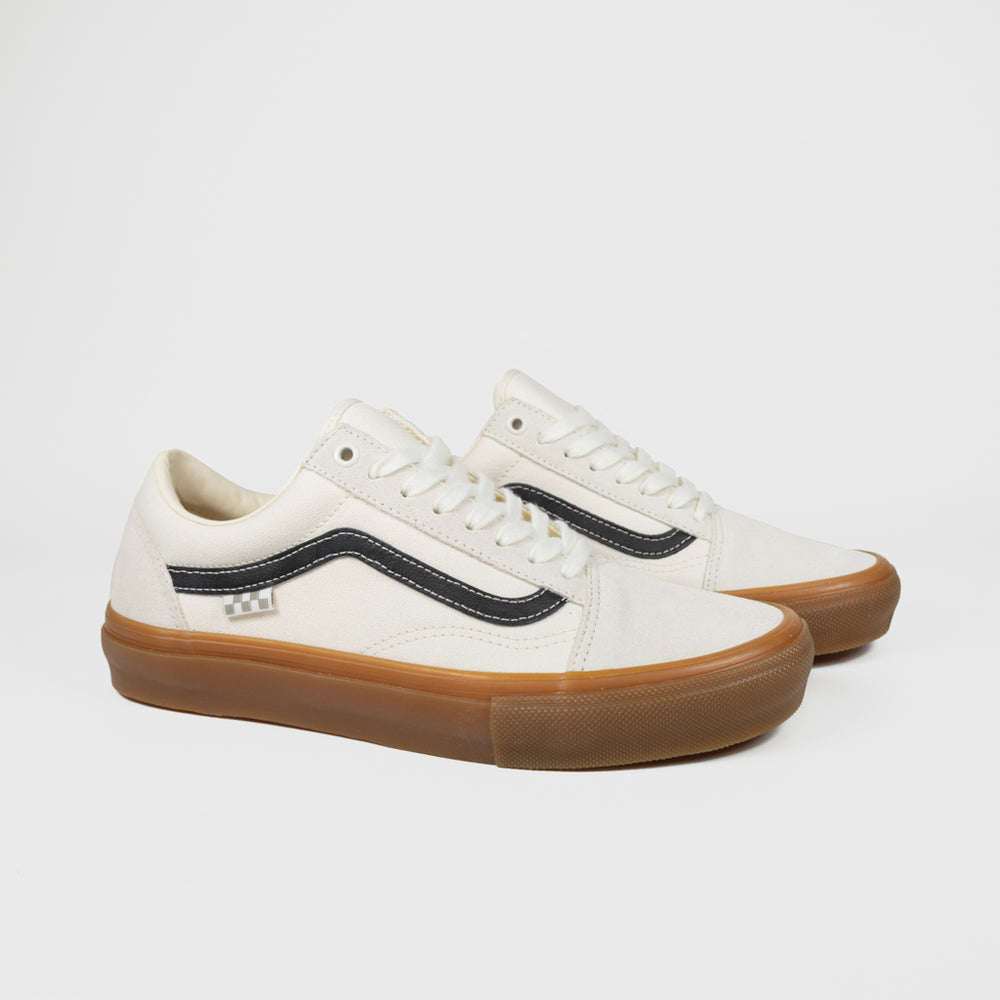 Vans Marshmallow White and Gum Old Skool Pro Shoes