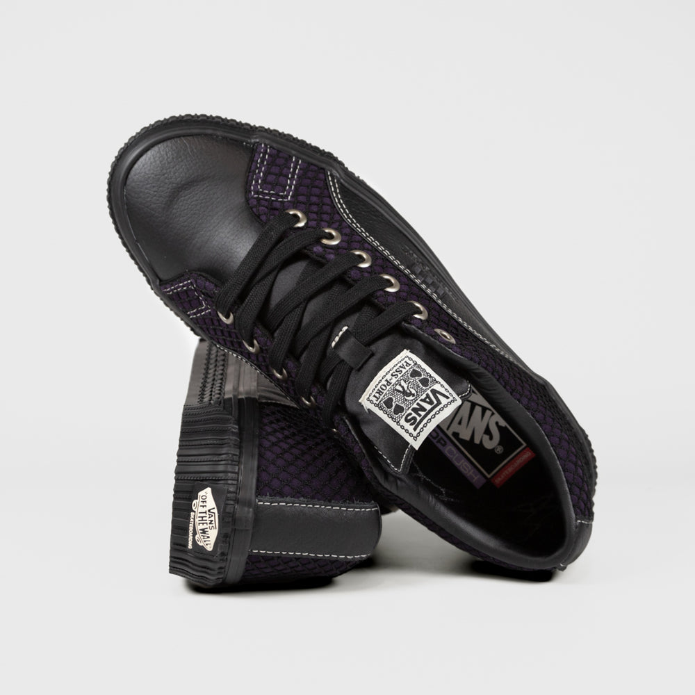 Vans Pass Port Black And Purple Skate Lampin Shoes 