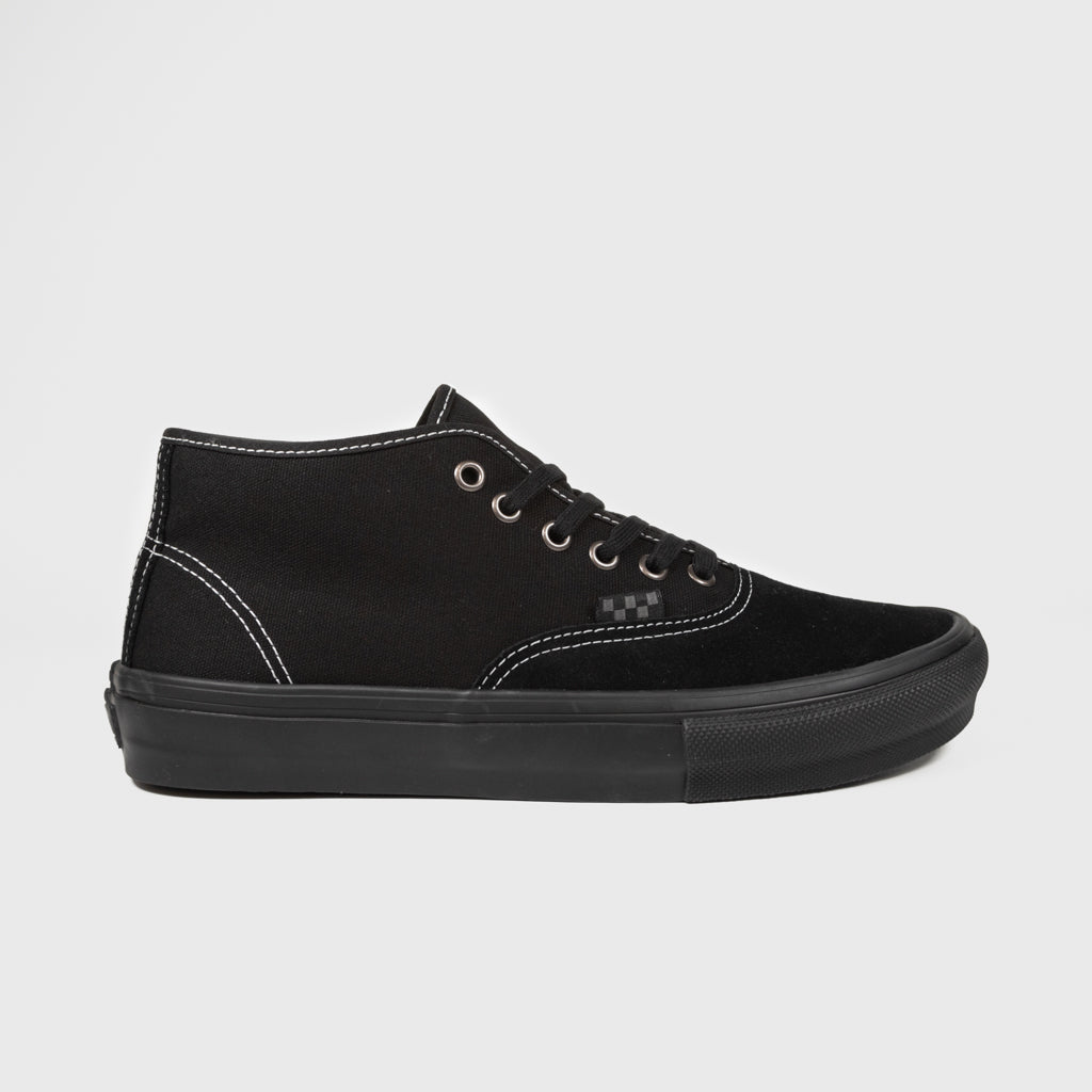 Vans All Black Skate Authentic Mid Shoes