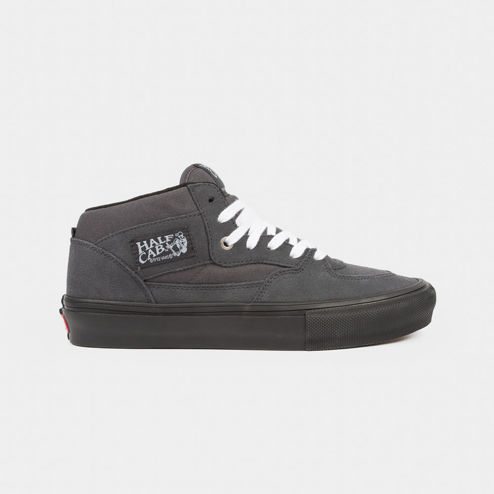 Charcoal Grey Suede Vans Skate Half Cab Shoes With Black Sole