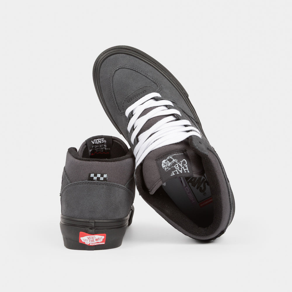 Charcoal Grey Suede Vans Skate Half Cab Shoes With Black Sole