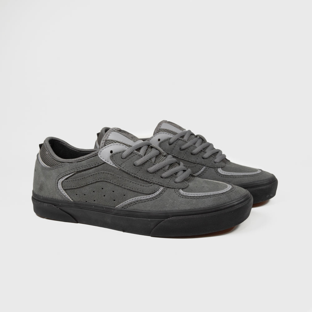Vans Charcoal And Black Skate Rowley Shoes