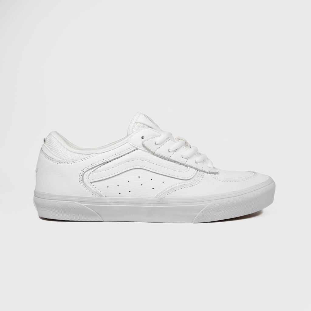 Vans White Leather Skate Rowley Shoes