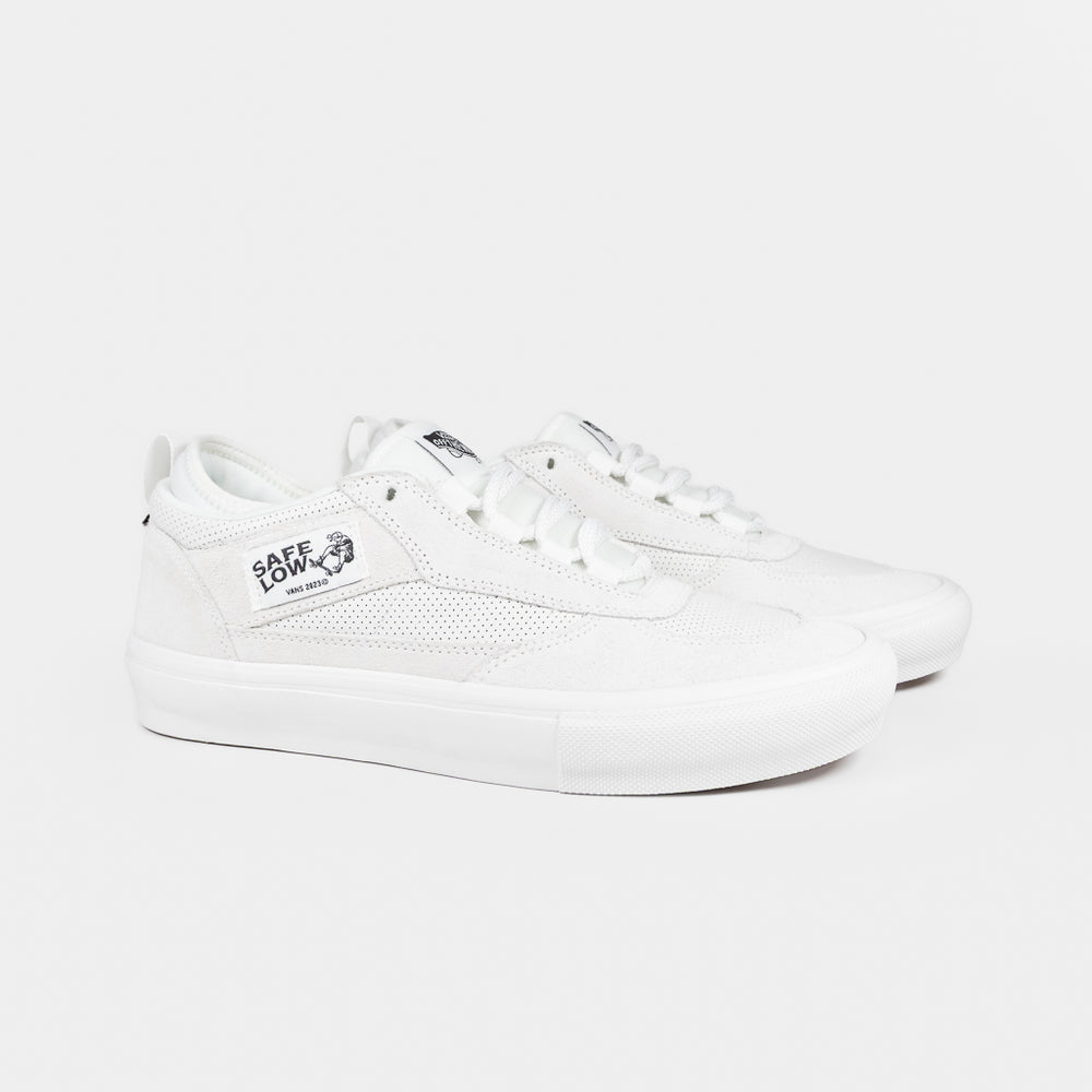 Vans White Suede Skate Safe Low Shoes