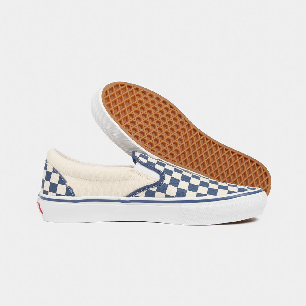 Blue Checkerboard Vans Skate Slip-On Shoes