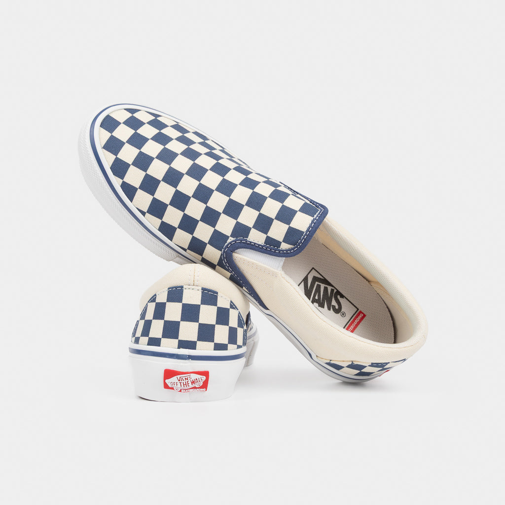 Blue Checkerboard Vans Skate Slip-On Shoes