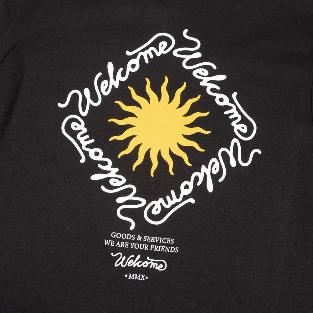 Welcome Skate Store Sun Black T-Shirt Back Print