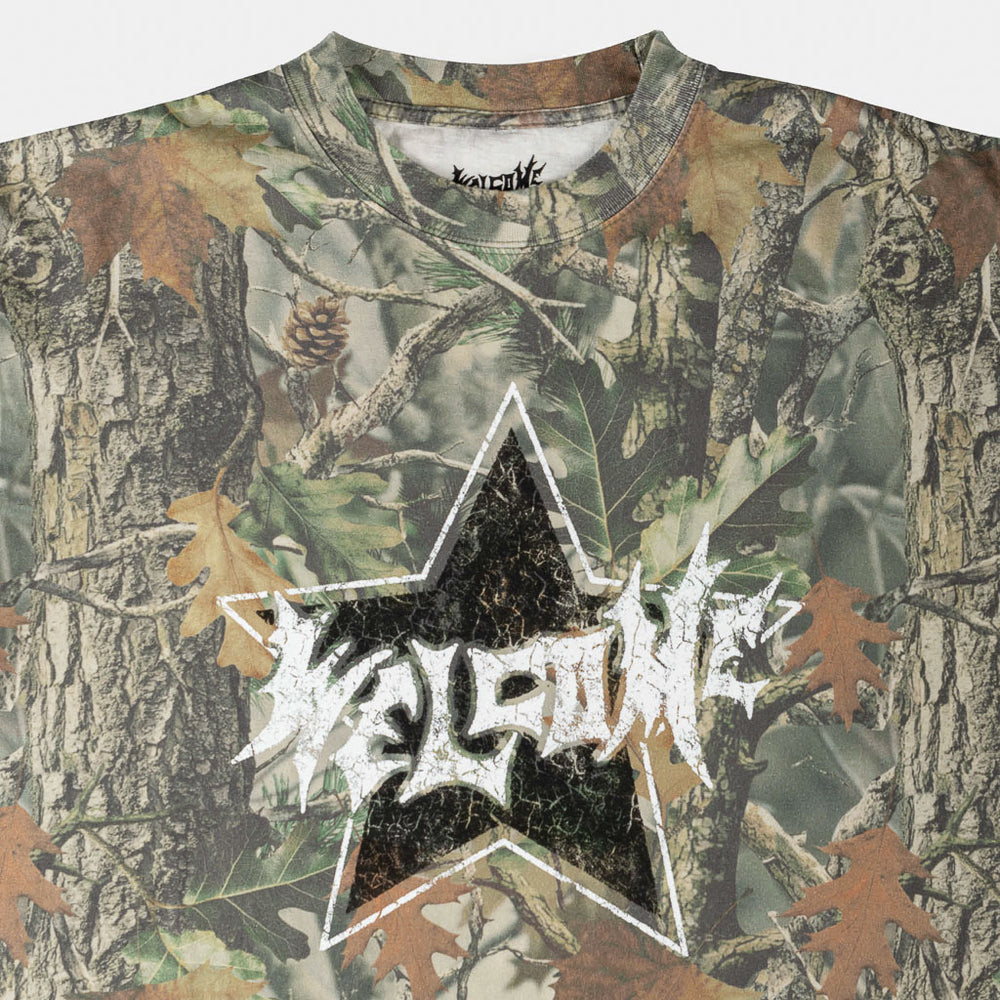 Welcome Skateboards Allstar Boxy Tree Camo T-Shirt Front Print