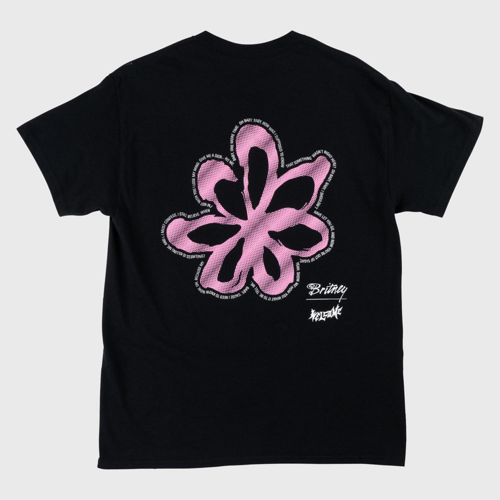 Welcome Skateboards Britney Spears Flower Black T-Shirt