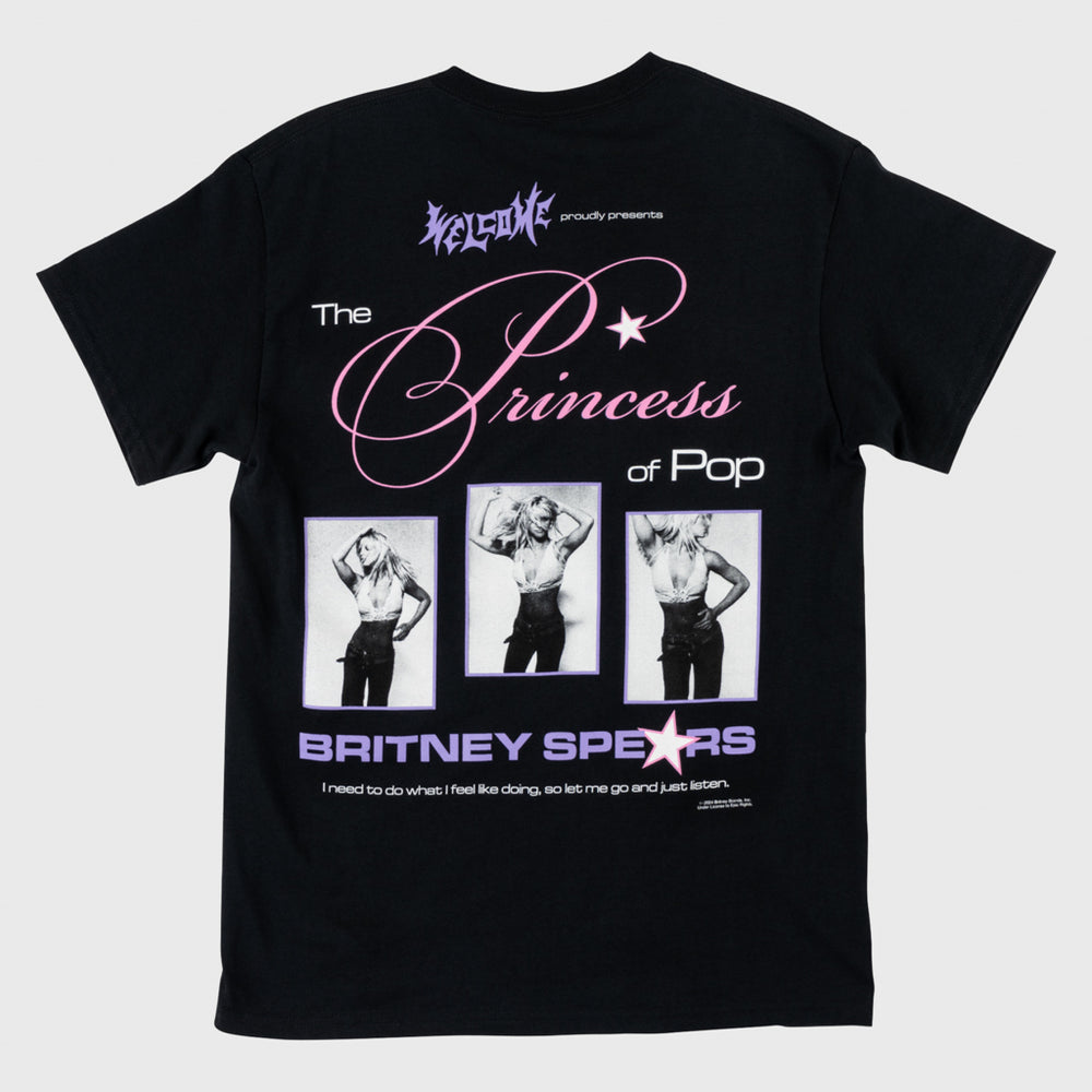 Welcome Skateboards Britney Spears Princess Black T-Shirt