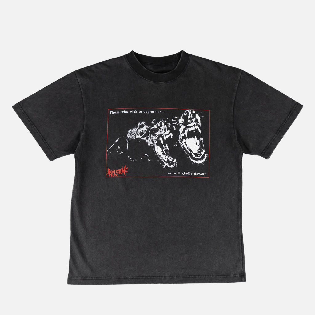 Welcome Skateboards Snarl Vintage Black Boxy T-Shirt