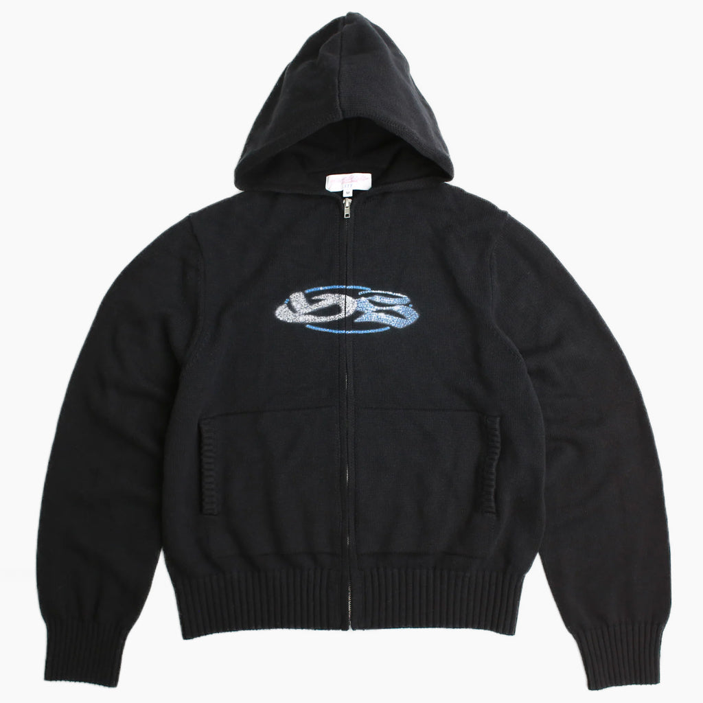 Yardsale Glitz Zip Black Hooded Knit