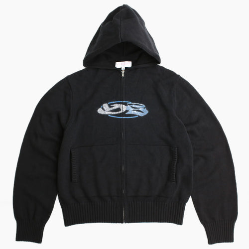 Yardsale - Glitz Zip Hooded Knitwear - Black