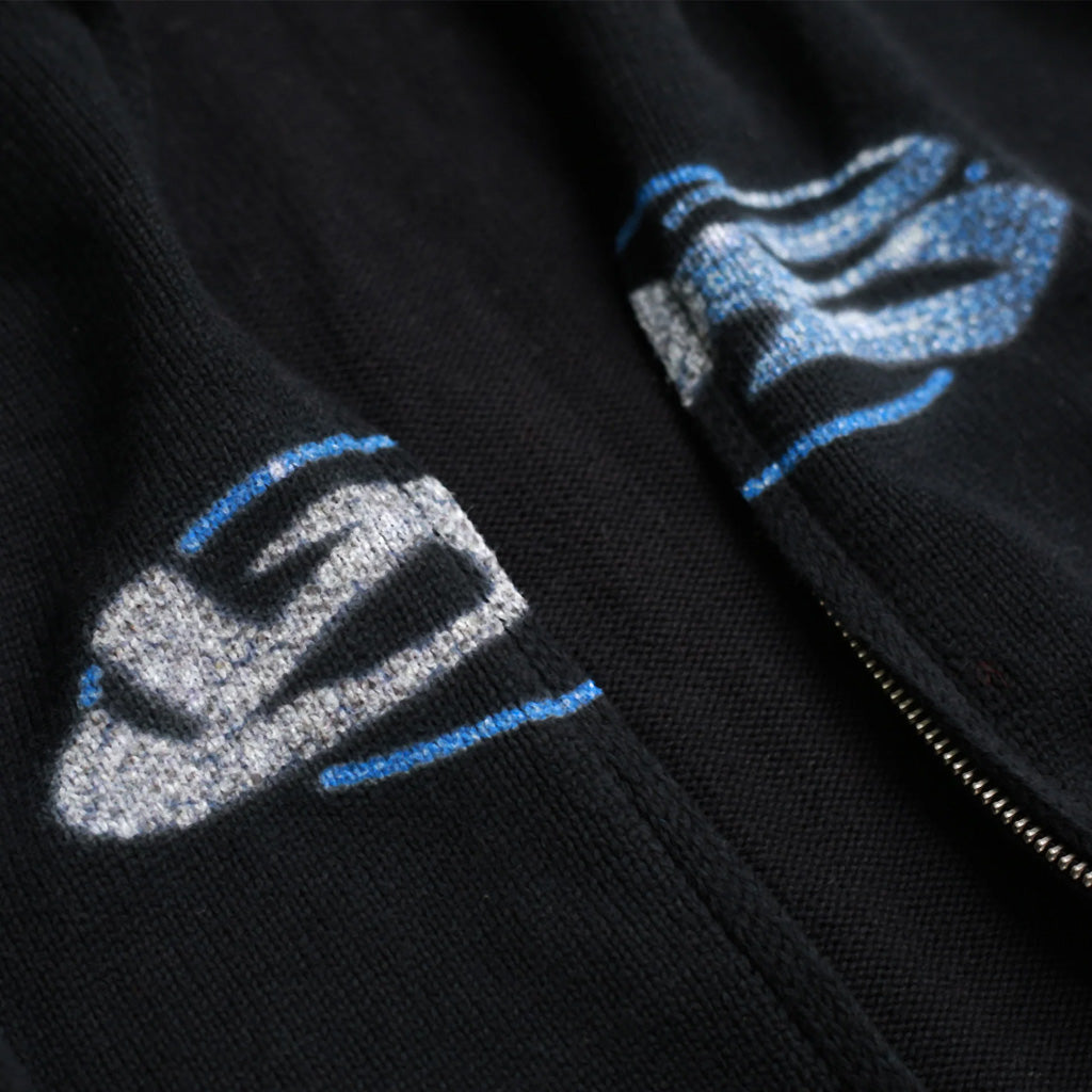 Yardsale Glitz Zip Black Hooded Knit