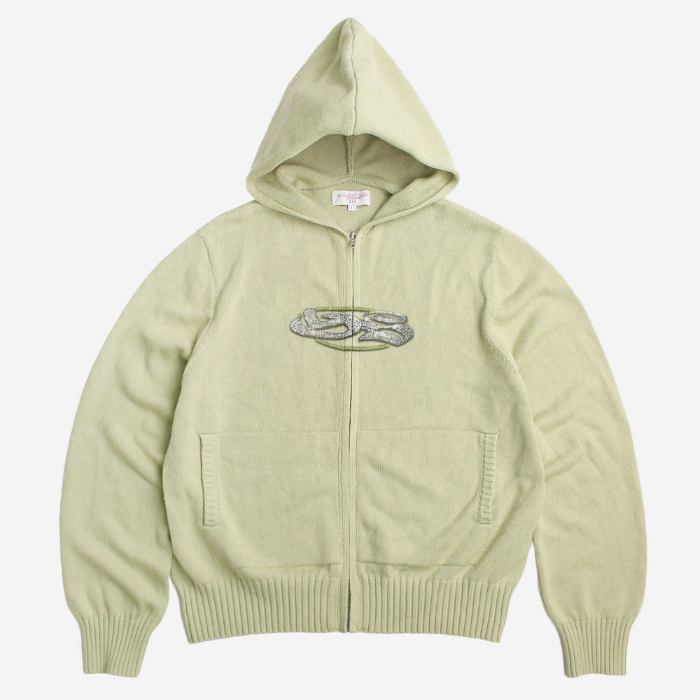 Yardsale Glitz Lime Zip Hooded Knitwear