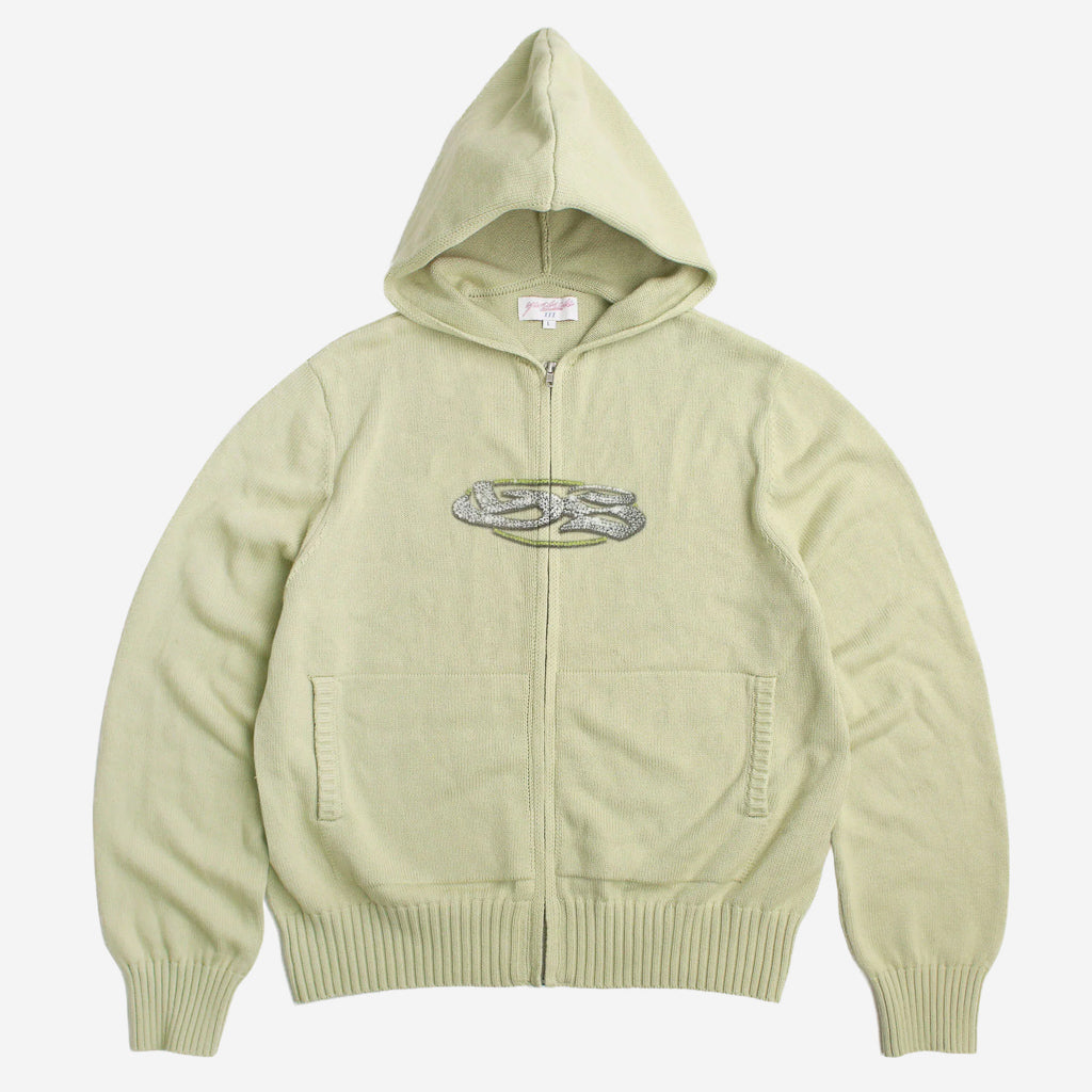 Yardsale Glitz Lime Zip Hooded Knitwear