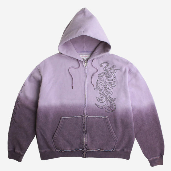 Yardsale - Ombre Zip Hooded Sweatshirt - Purple