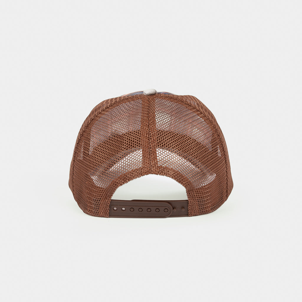 Yardsale Phantasy Brown Plaid Trucker Cap 