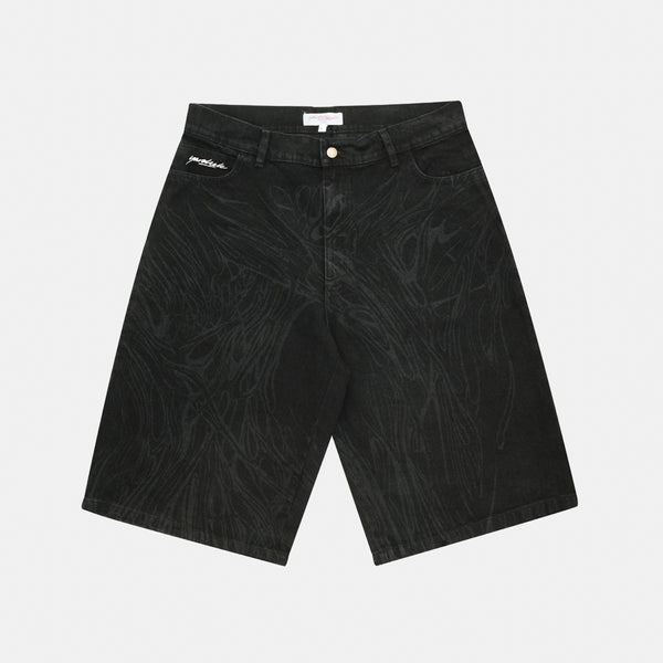 Yardsale - Ripper Denim Shorts - Black